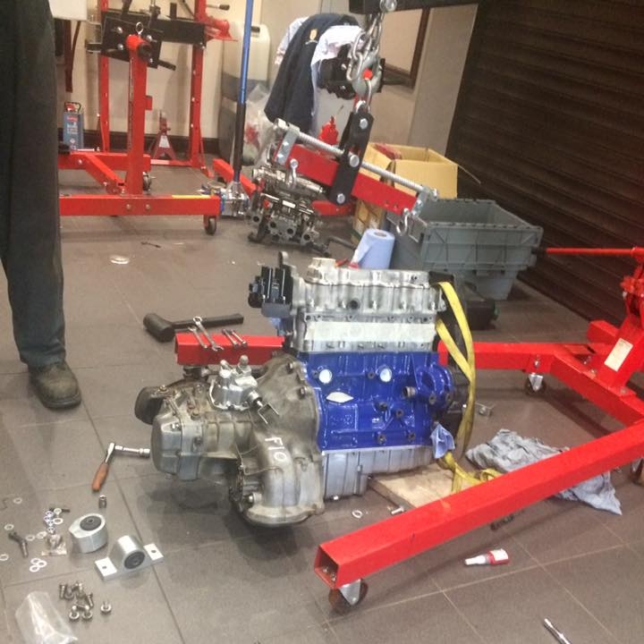engine and gearbox ready to go in.